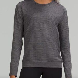 Lululemon Swiftly Relaxed Long Sleeve Size 4 Stripe Black Gull Grey New With Tag